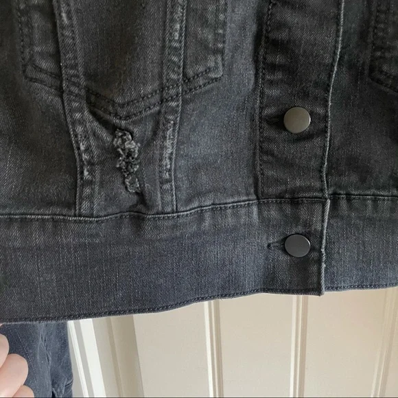 Wild Fable Black Cropped Trucker Denim Jacket XS - Picture 5 of 14